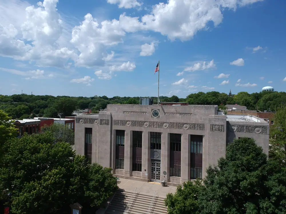 The Clay County Courthouse on the square in Liberty, Missouri